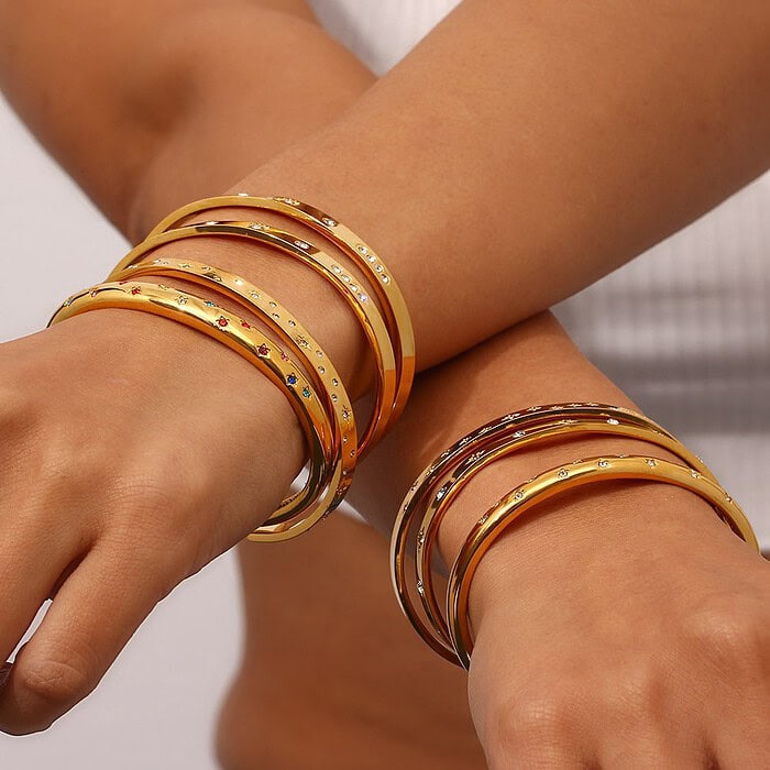 Armreif Gold Damen Offen – Bild 2