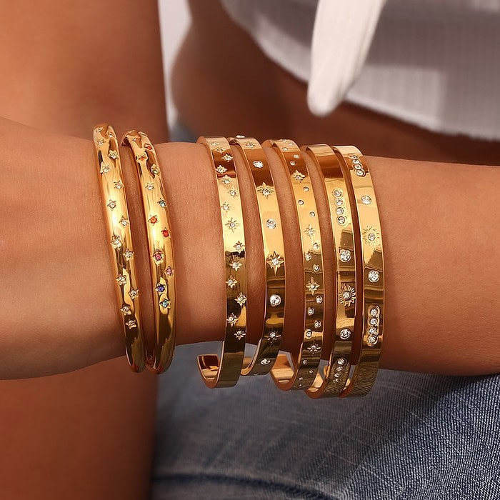 Armreif Gold Damen Offen – Bild 3