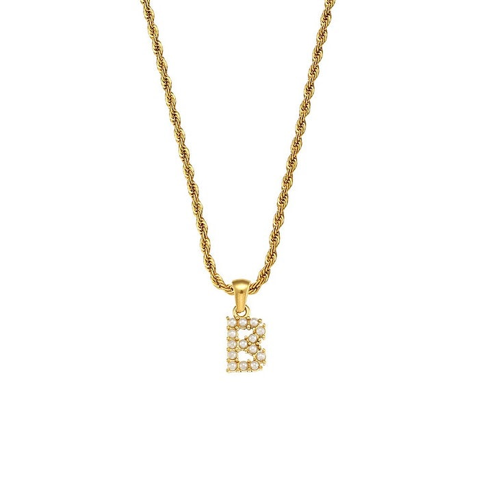 Buchstaben Kette 18K Vergoldet Perlen