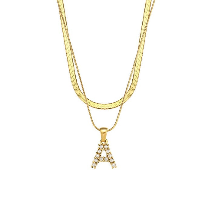 Layering Buchstaben Kette 18K Vergoldet Damen