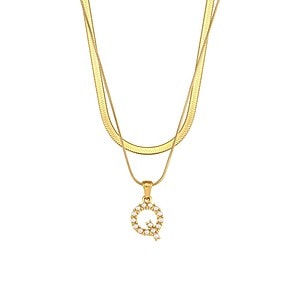 Layering Buchstaben Kette 18K Vergoldet Damen ,Buchstabenkette, kette mit buchstaben