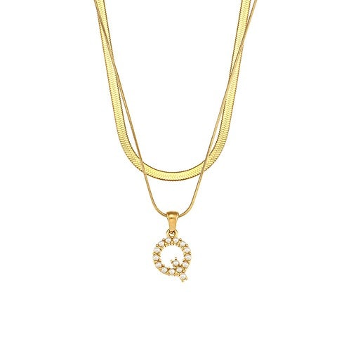 Layering Buchstaben Kette 18K Vergoldet Damen