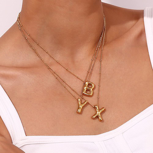 Damen Buchstaben Kette 18K Vergoldet