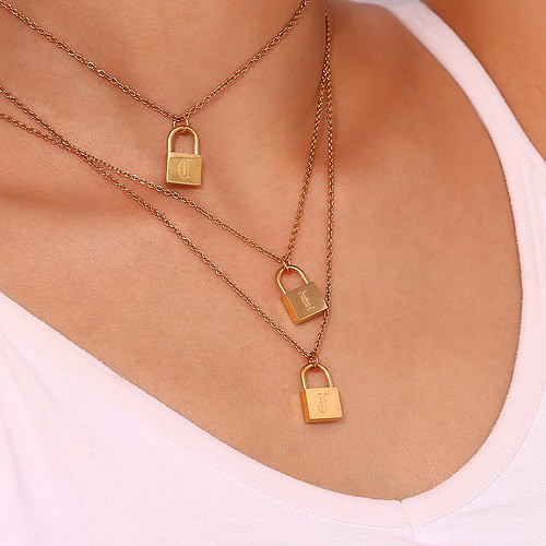 Damen Buchstaben Kette 18K Vergoldet