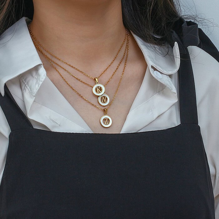 Buchstaben Kette Damen 18K Vergoldet