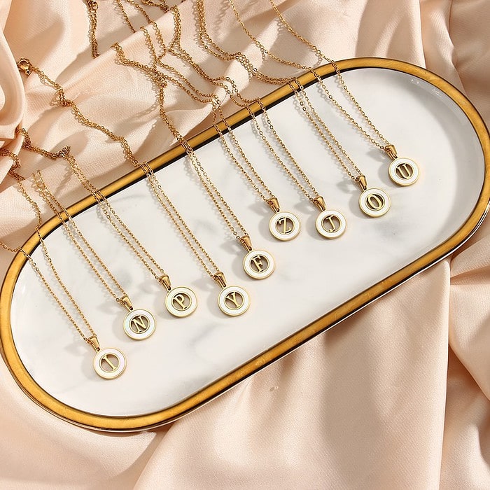 Buchstaben Kette Damen 18K Vergoldet