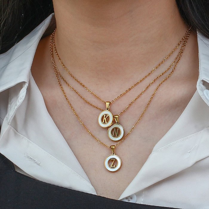 Buchstaben Kette Damen 18K Vergoldet