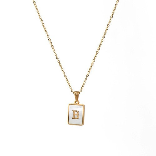 Buchstaben Plättchen Ketten Damen Gold