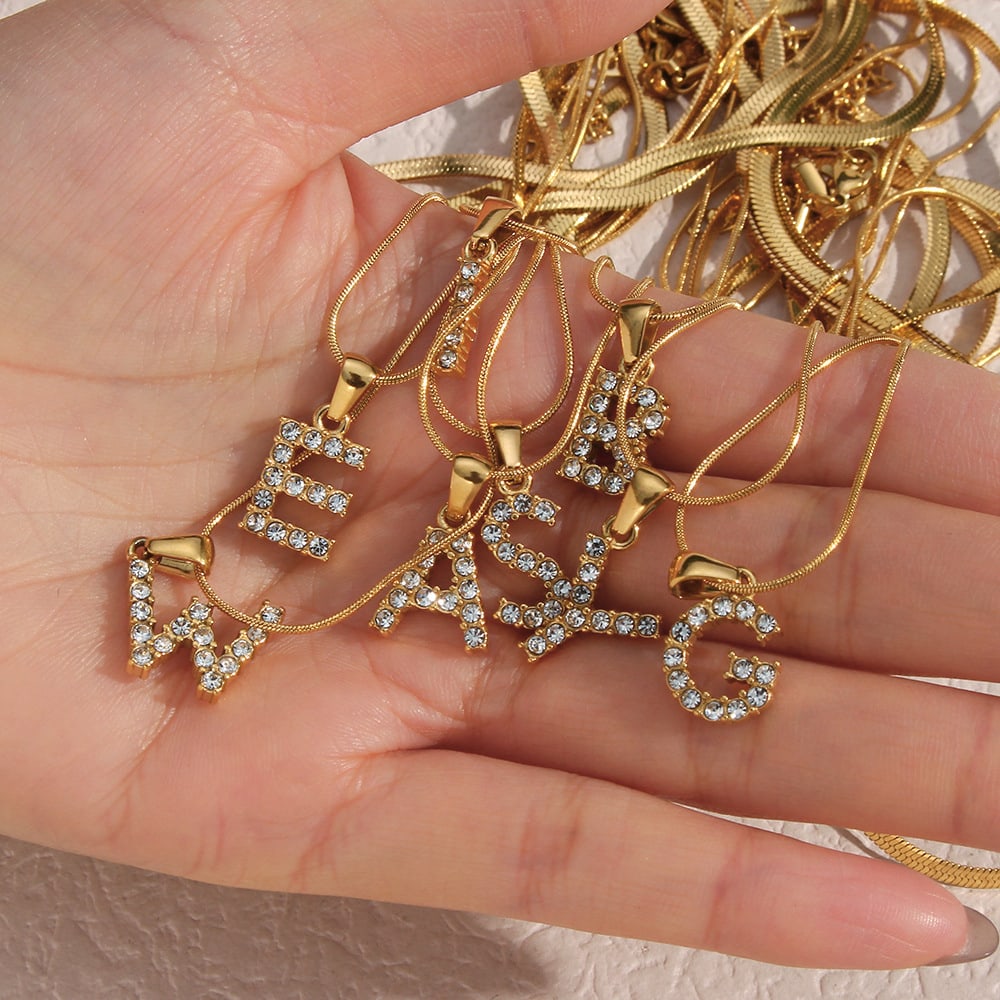 Layering Buchstaben Kette 18K Vergoldet