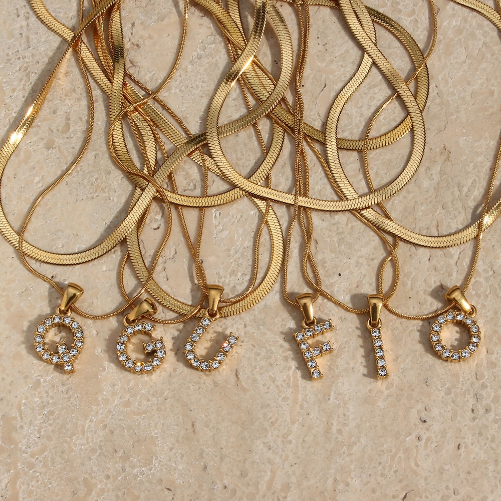 Layering Buchstaben Kette 18K Vergoldet