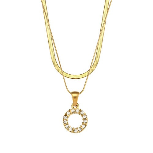 Layering Buchstaben Kette 18K Vergoldet