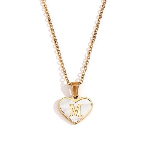 Damen Herz Buchstaben Kette Muschel