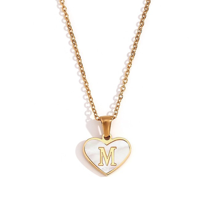 Damen Herz Buchstaben Kette Muschel