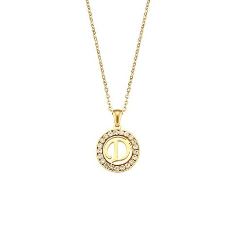 Buchstaben Kette Mit Rundem Anhänger Damen