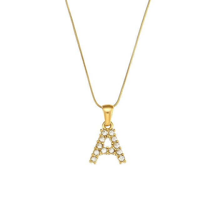 Buchstaben Kette Zirkonia 18K Vergoldet