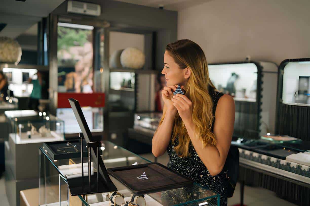 Frauen bei der Auswahl von Schmuck