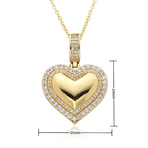 Damen Herz Kette 18K vergoldet Gold