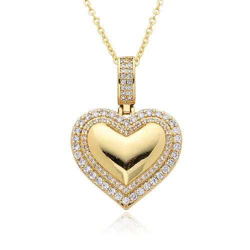 Damen Herz Kette 18K vergoldet Gold
