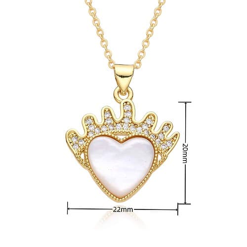 Herz Zirkonia Kette 18K Vergoldet Gold 10