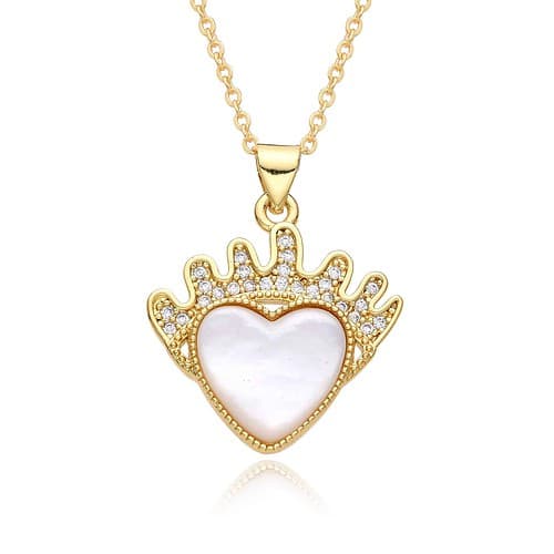 Herz Zirkonia Kette 18K Vergoldet Gold 10