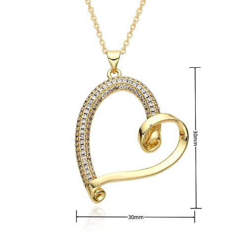 Herz Kette 18K Vergoldet Gold