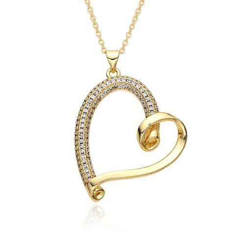 Herz Kette 18K Vergoldet Gold