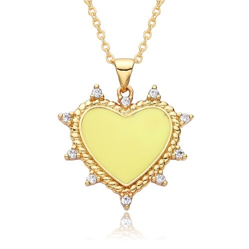 Herz Kette Vergoldet Gold Zirkonia
