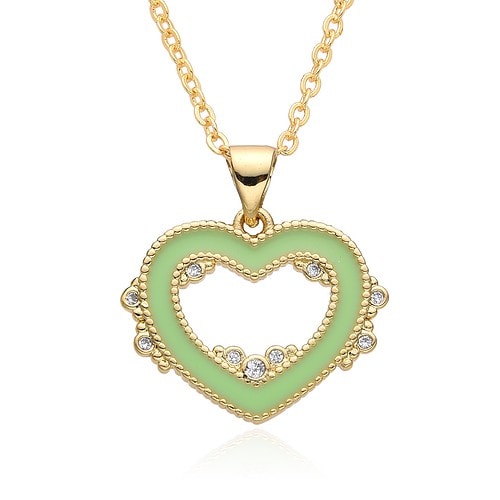 Damen Herz Kette Zirkonia