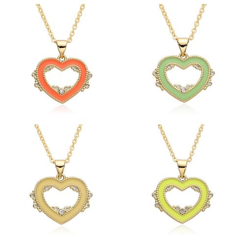 Damen Herz Kette Zirkonia