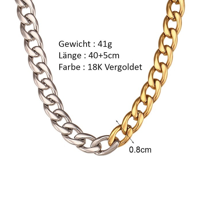 Statement Ketten Große Halb Silber Halb Gold