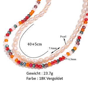 Layering Statement Ketten Damen Bunt Perlen