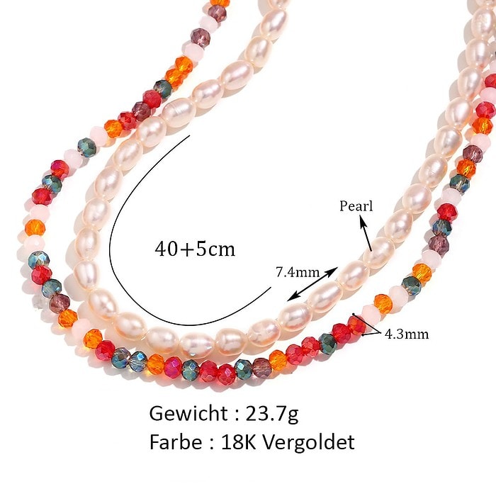 Layering Statement Ketten Damen Bunt Perlen