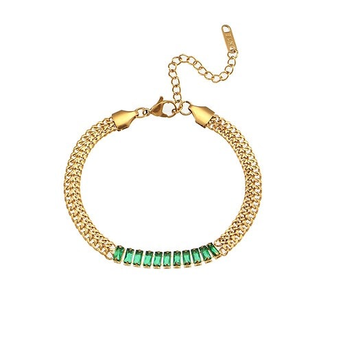 Damen Statement Armband 18K Vergoldet Zirkonia