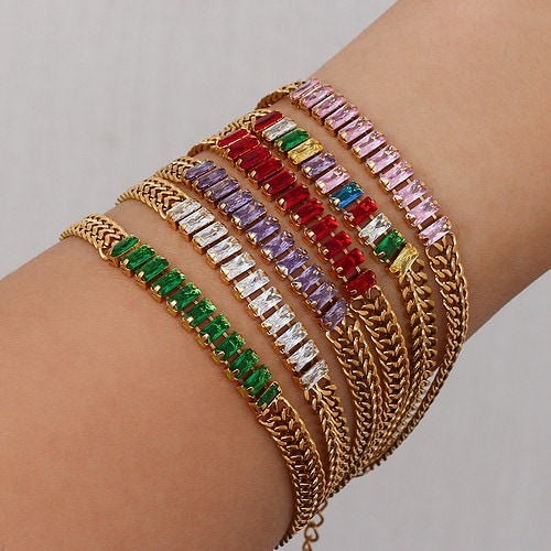 Damen Statement Armband 18K Vergoldet Zirkonia