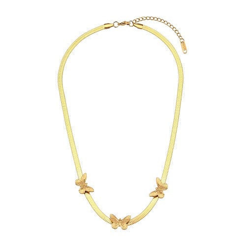 Damen Statement Ketten 18K Vergoldet Schmetterling