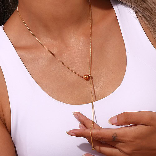 Y Kette Damen 18K Vergoldet