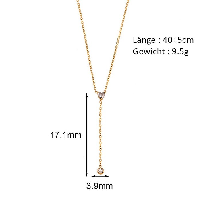 Y Kette Damen 18K Vergoldet Zirkonia