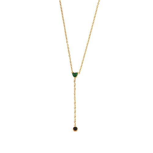 Y Kette Damen 18K Vergoldet Zirkonia