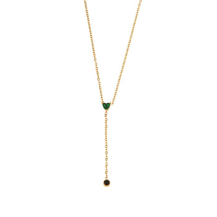 Y Kette Damen 18K Vergoldet Zirkonia
