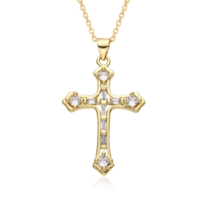 Kreuz Kette Zirkonia Gold , Kreuz Kette ,KreuzKette