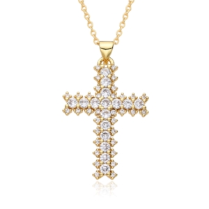 Kreuz Kette Zirkonia Gold , Kreuz Kette ,KreuzKette