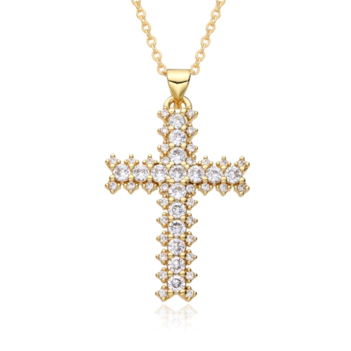 Kreuz Kette Zirkonia Gold 102103-004