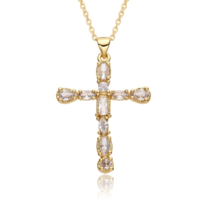 Kreuz Kette Zirkonia Gold , Kreuz Kette ,KreuzKette