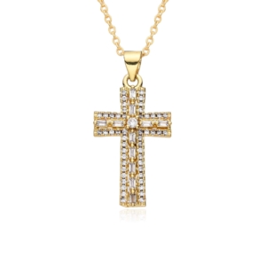 Kreuz Kette Zirkonia Gold , Kreuz Kette ,KreuzKette