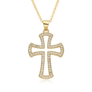 Kreuz Kette Zirkonia Gold , Kreuz Kette ,KreuzKette