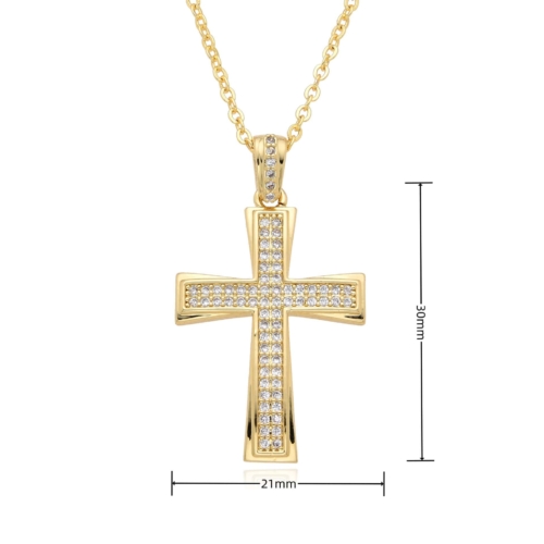 Kreuz Kette Zirkonia Gold 13