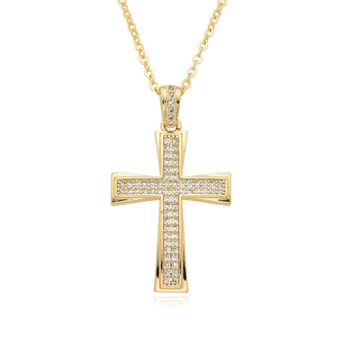Kreuz Kette Zirkonia Gold 13