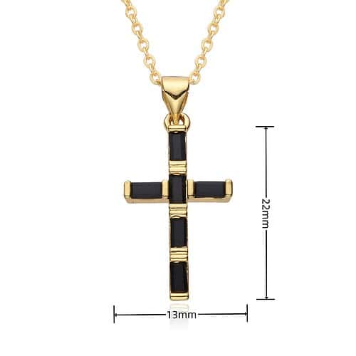 Kreuz Kette Bunte Zirkonia Gold 20