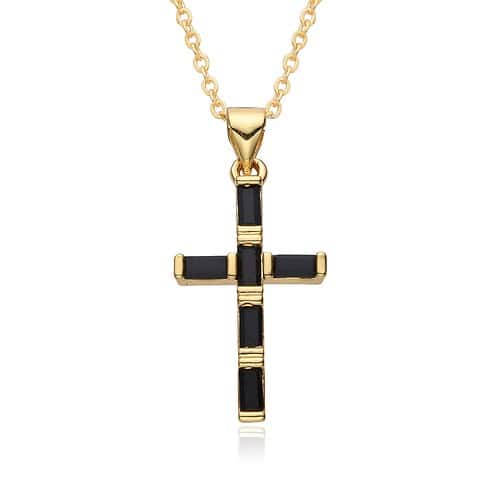 Kreuz Kette Bunte Zirkonia Gold 20