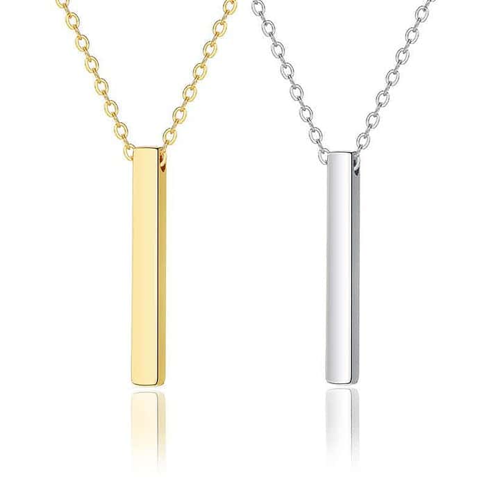 Kette Mit Gravur Silber Vergoldete – Bild 2
